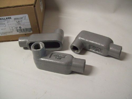 Lot of 5  Hubbell Killark 1/2&#034; Type LB Conduit Body LB17