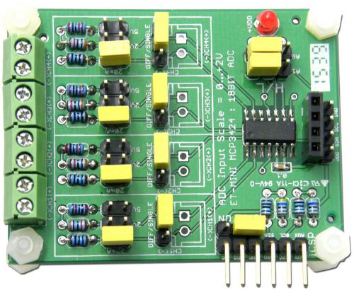 INBOARD- 18 bits ADC A/D 4 CHANNELS I2C MCP3424