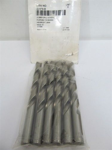 29/64&#034;, 22378-b, hss, jobber length drill bits - 1 pkg of 6 bits for sale