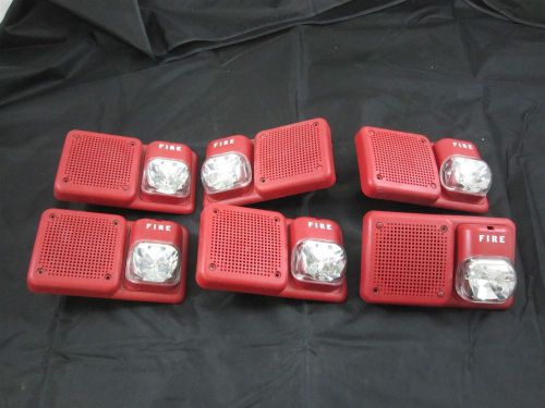 Lot of 6 SYSTEM SENSOR SP2R1224MC SPEAKER/STROBE ALARM SPEAKERS