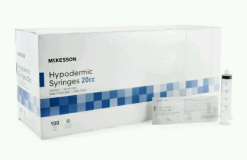 New McKesson 20mL Sterile Luer Lock Tip Syringes Blister Pack Box of 100