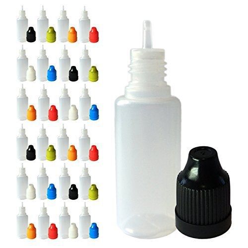 510 central 15ml ldpe plastic bottle - long thin tip 25 pack - childproof cap - for sale