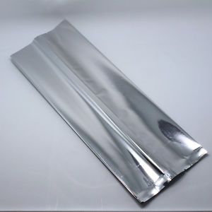 Aluminum Foil Mylar Open Vacuum Bags Storage Package Silver Side Gusset Pouches