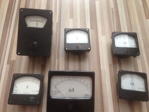 Vintage Electric devices, 6 edenits: ammeters, voltmeters. USSR, RUSSIA