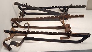 4 Vintage Roofing Ladder Scaffolding Jacks, Roofer