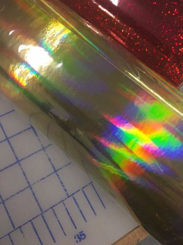 Gold Oilslick Rainbow Holographic Sign Vinyl 12 inch x 5feet