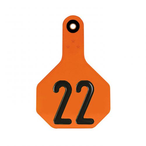 Y-TEX 7702001 ALL AMERICAN 3-STAR NUMBERED TAGS, MEDIUM, ORANGE, PACK OF 25, NEW