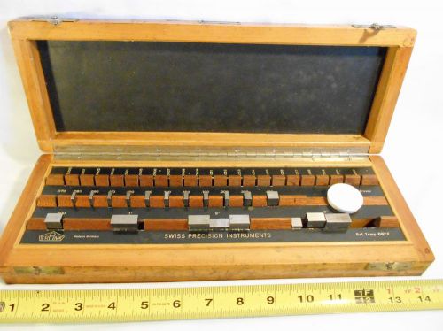 OLD GERMAN,  STEEL  GAGE  BLOCKS, SWISS PRECISION INSTRUMENTS  IN  WOODEN  BOX