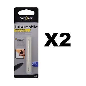 Nite Ize Inka Mobile Pen Refill Pressurized Blue Ink Cartridge Writing (2-Pack)