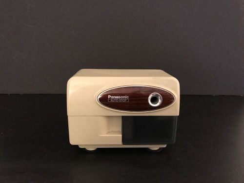 Panasonic Auto-Stop Electric Pencil Sharpener KP-310 Ivory &amp; Woodgrain - Vintage