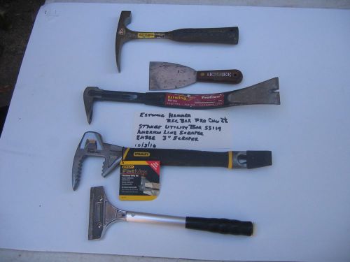 ESTWING HAMMER,RSC PROCLAW BAR,STANLEY UTILITY BAR,AMERICAN LINE. EMBEE SCRAPER,