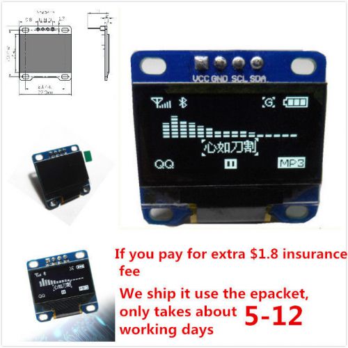 0.96&#034; I2C IIC SPI Serial 128X64 White OLED LCD LED Display Module for Arduino fu