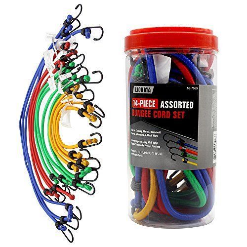 Lionma 597569 Bungee Cord Assortment Jar -14 Piece