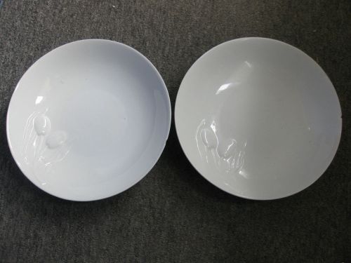 Set of 2, Crate &amp; Barrel, Porcelain Bowls, Tulip Design, 2&#034; x 9.5&#034;