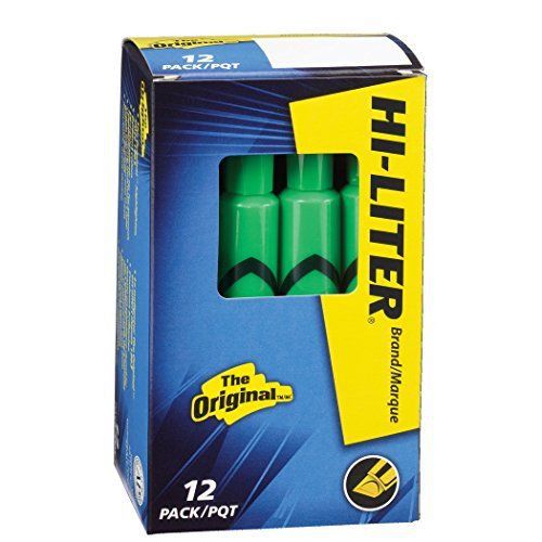 HI-LITER Desk Style Fluorescent Green Box Set 12 School Office Work Study Mark