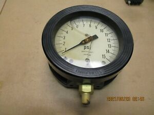 NEW OTHER U.S. GAUGE (AMETEK) 33001, 0-15 PSI, LIQUID FILLED, 5-1/2&#034; DIAMETER.