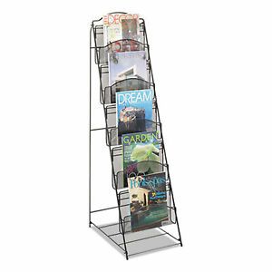 Safco Onyx Magazine Floor Rack, 12.5w X 18.5d X 46h, Black 6461BL 6461BL  - 1