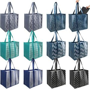 12 Pieces Reusable Grocery Bags Extra Large Shopping Totes with Removable