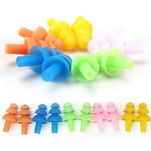 Soft Silicone Ear Plugs Reusable Hearing Protection Swimming Sleeping 10Pcs