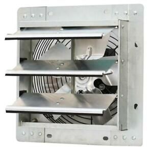 Electric Powered Gable Mount Shutter Fan/Vent 120-Volt 10 In. 600 CFM Silver