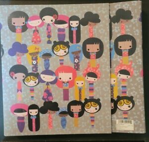 Lot of 2 Paperchase “Kishi Kishi” Harujuku Japanese Girl School 3-Ring Binder