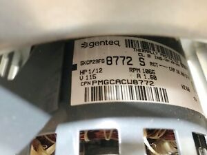 Genteq Motor 1/12 hp 5KCP29FG 8772