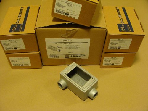 (5) O-Z GEDNEY FSR-1-75 CAST DEVICE BOX 3/4&#034; NPT RIGID &amp; IMC GREY IRON RAINTIGHT