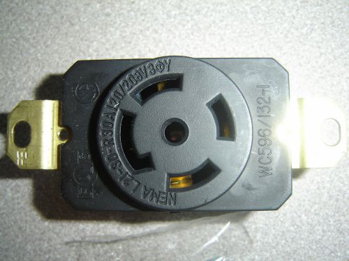 Pass &amp; seymour l2130-r 2810a turnlok connector 30a 120/208v 4p 5w 3 phase y new for sale