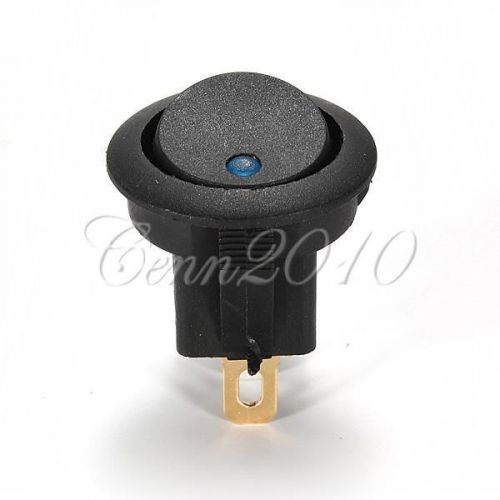 Dot light car auto atv boat round rocker spst switch 3pin on/off blue 12v new for sale