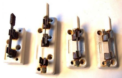 - 4 ViNTAGE PORCELAiN COPPER BRASS THROW SWiTCHES SNAPiT MONOWATT 25amp 125volt