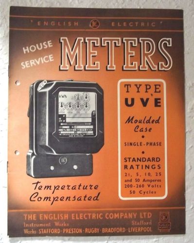 VTG CATALOG BROCHURE E E C  CO LTD WATTHOUR ELECTRICITY METERS ENGLAND UK LONDON