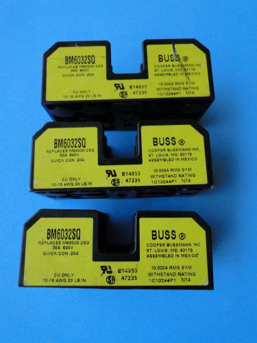 Buss Fuseholder BM6032SQ 30A 600V Set of 3