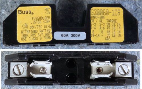 Buss g30060-1cr fuse holder sc fuseblock 60a class g 480v cooper bussmann new for sale