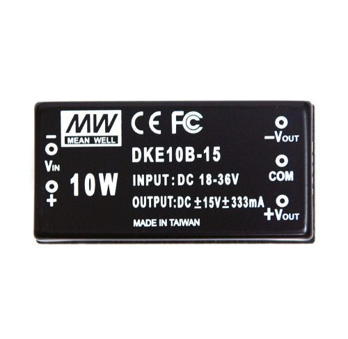 10x DKE10B-15 DC to DC Converter Vin=24V Vout=±15V Iout=±333mA Po= 10W Mean Well