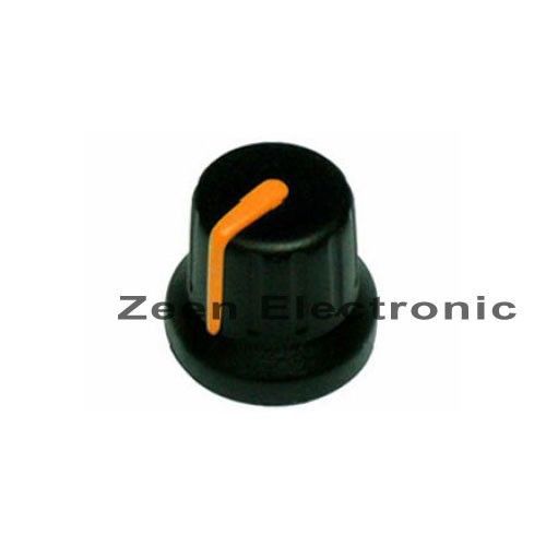 5 x BLACK Knob with ORANGE Pointer for Potentiometer - FREE SHIPPING