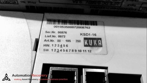 KUKA KSD1-16 SERVO DRIVE, NEW*