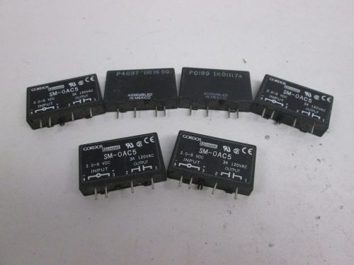 LOT 6 GORDOS SM-0AC5 RELAY MODULE 3.0-8V-DC 3A AMP 120V-AC D276794