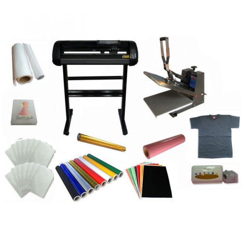 24&#034; cutter plotter 15x15 heating press transfer pu vinyl startup lots stuff for sale