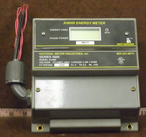 1 USED NATIONAL METER INDUSTRIES SERIES 4000 K4480 KWHR ENERGY METER