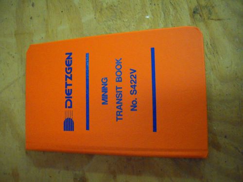 NEW DIETZGEN S422V Mining Transit Log Book