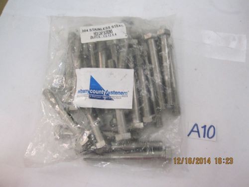 Hex Cap Screws 304 Stainless Steel - 1/2-13 x 4 Full Thread Qty-25