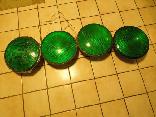 lot Dialight 12&#034; dia 120 Volt GREEN LED TRAFFIC LIGHT 12&#034; COMPLETE WORKS NICE