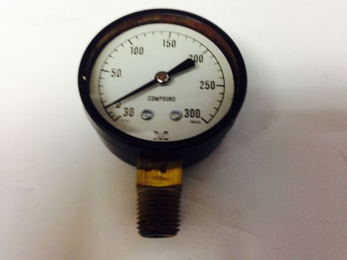 Marshalltown J14410 Pressure Gauge 30&#034; - 300 PSI 2&#034; FACE 1/4&#034; NPT Bottom Mount