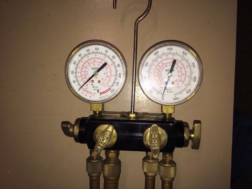 NICE UNIWELD HVAC GAUGE SET 4 VALVE A/C REPAIR TEST