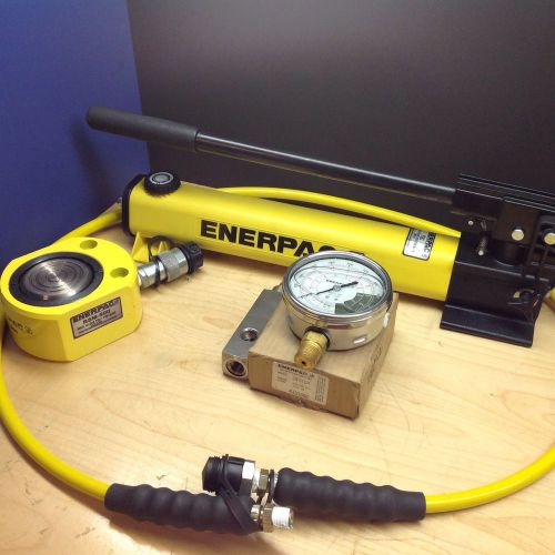 ENERPAC RSM-500, HYDRAULIC Cylinder SET, 50 Ton, 0.63 In Stroke Gauge P392 pump