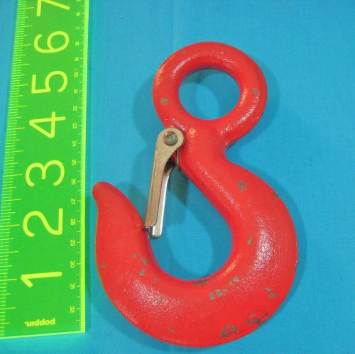 1 each alloy eye hoist hook w/ latch 2 ton wll military surplus &#034;new&#034; industrial for sale