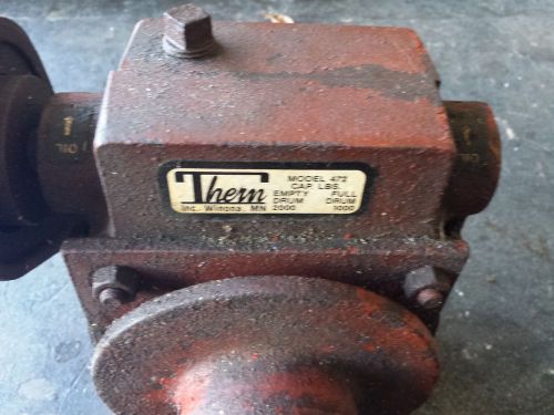 VINTAGE THERN Model 472 Hand Winch, Worm Gear, w/Brake, 2000 lb. Works Great!