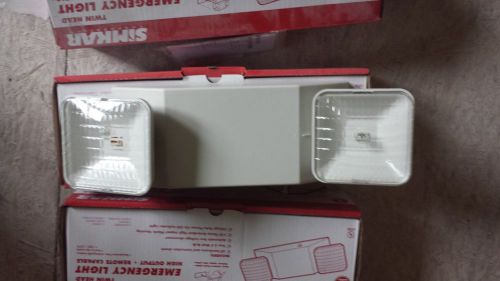 Simkar semw emergency lighting light fixture twin 2 head white warranty 24276 for sale