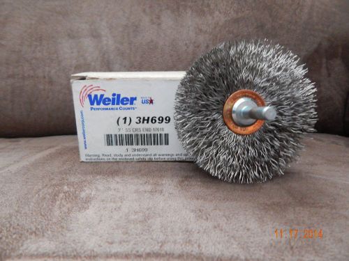 WEILER 3&#034; CRIMPED SS WIRE WHEEL BRUSH