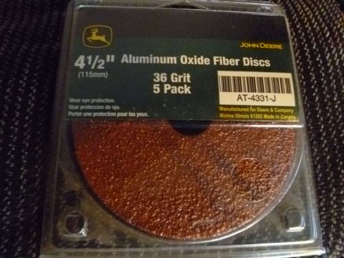 John deere 4.5&#034; (115mm) aluminum oxide fiber discs 36 grit 5 pack for sale